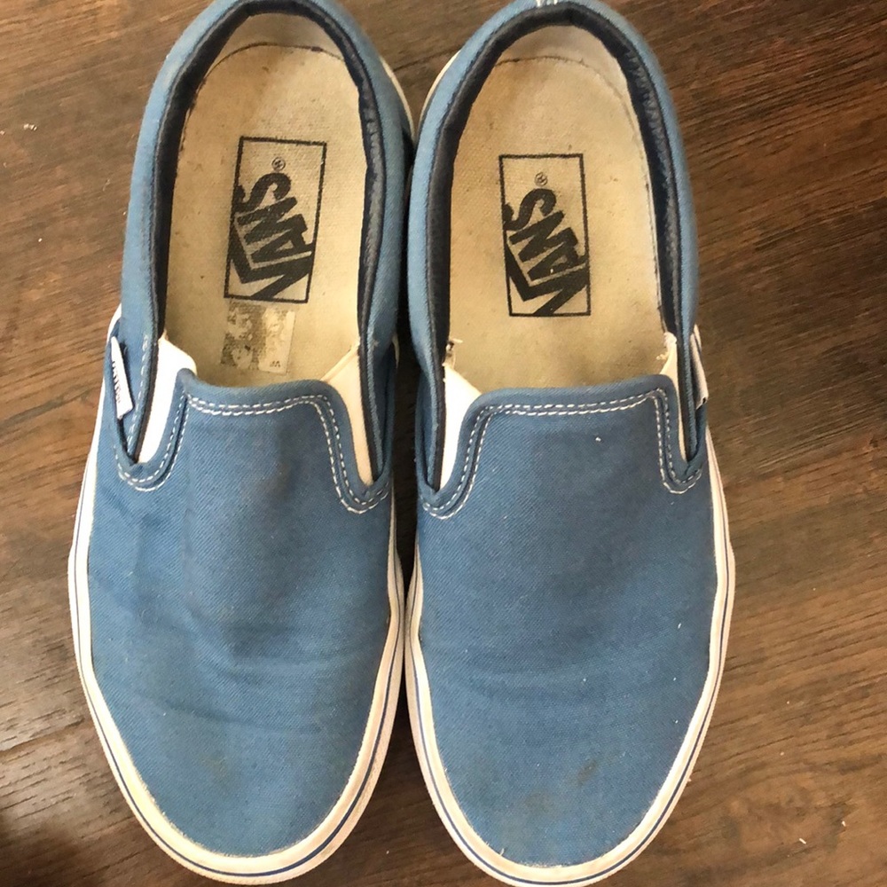 Vans slip ons navy blue